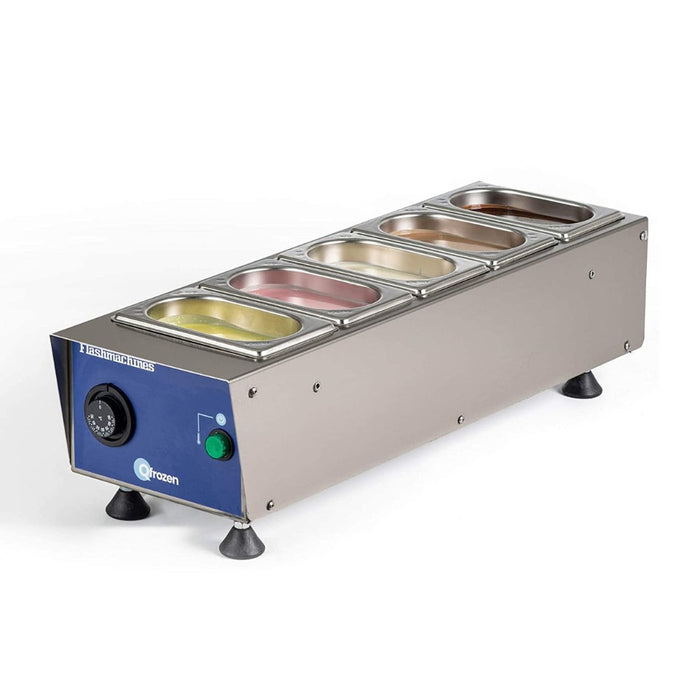 Bain-marie professionnel Sprizzo 5 bacs GN 1/9 - Pour nappages et toppings