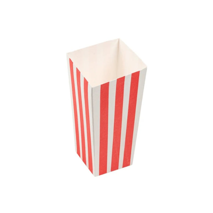 Boîte à popcorn 1L en carton ondulé blanc, idéale pour cinémas, fêtes foraines et événements.