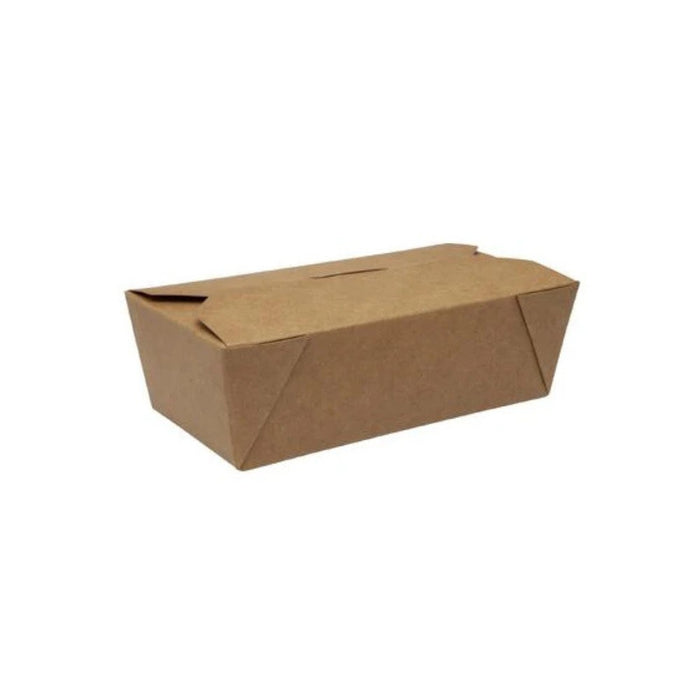 Boîte bio en carton kraft 1000 ml pour grosses entrées, plats ou desserts, résistante et hermétique.