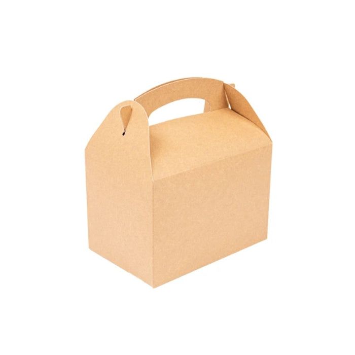 Boîte enfant en carton kraft auto-montable, idéale pour fast-foods et snacks.