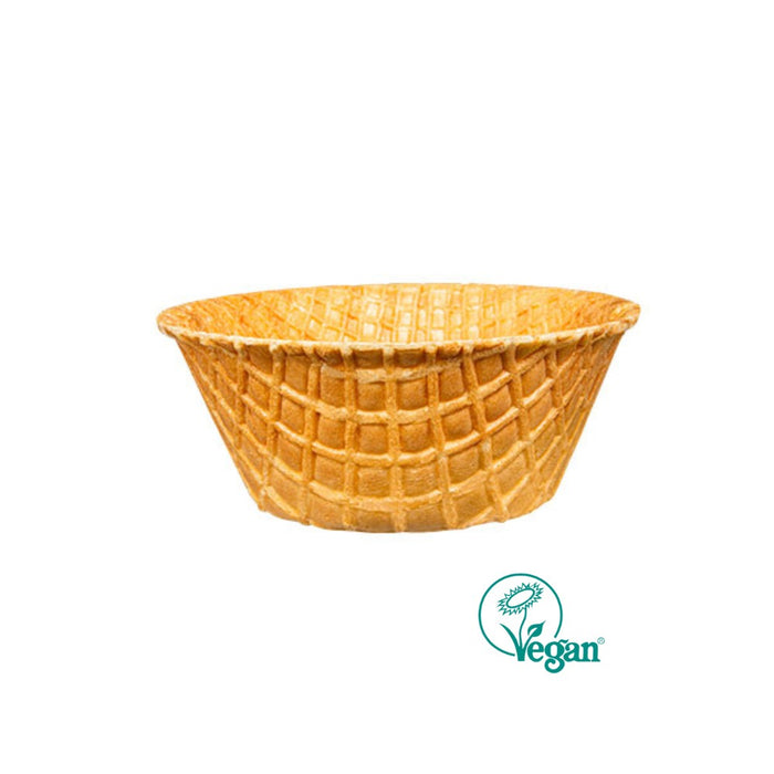 Coupe gaufrette bord droit 110 mm de diamètre et 46 mm de hauteur pour glace à l’italienne, gelato ou glace boule
