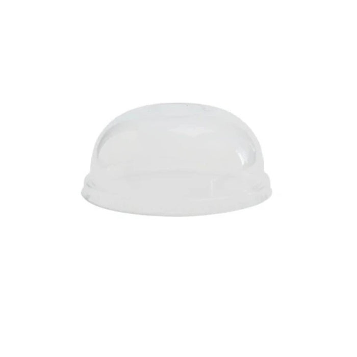 Couvercle dôme transparent en PET pour pot à glace de 240 ml, offrant une présentation élégante et une protection optimale.