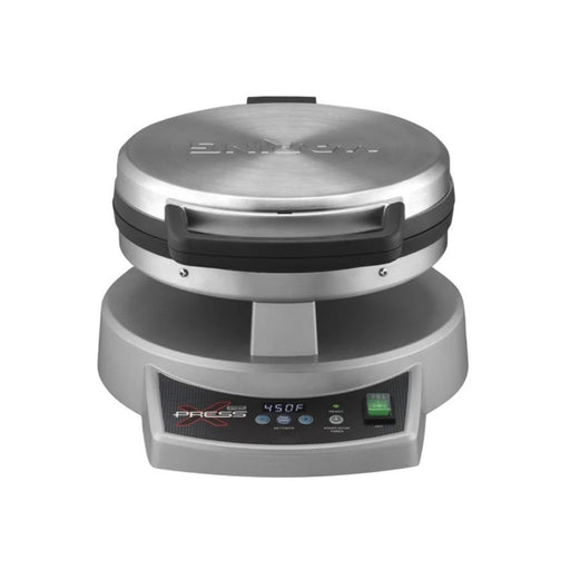 Crêpière polyvalente Commercial Xpress, double surface de cuisson antiadhésive, réglage de température précis.