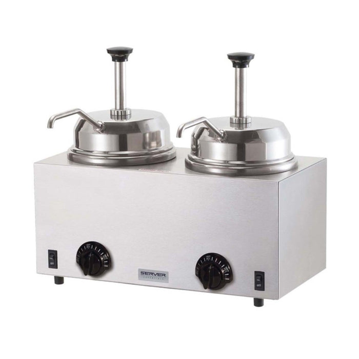 Chauffe-Toppings Double avec Pompes Server - 2x 2,8 L