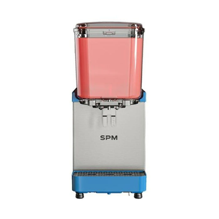 Classic Pro 1x18L – distributeur inox vue de face avec bac 18 L transparent rempli de boisson