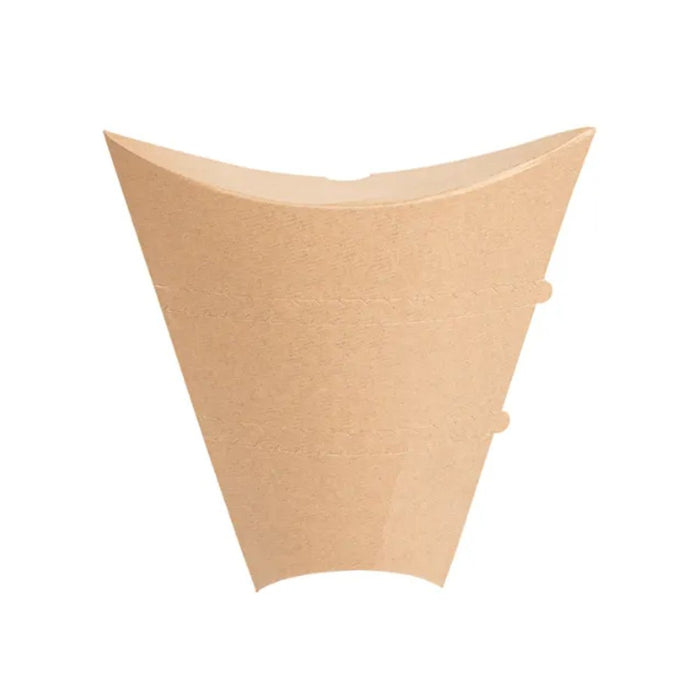 Étui crêpe en carton kraft brun, format 22.5 x 21.5 x 4 cm, avec languettes déchirables.