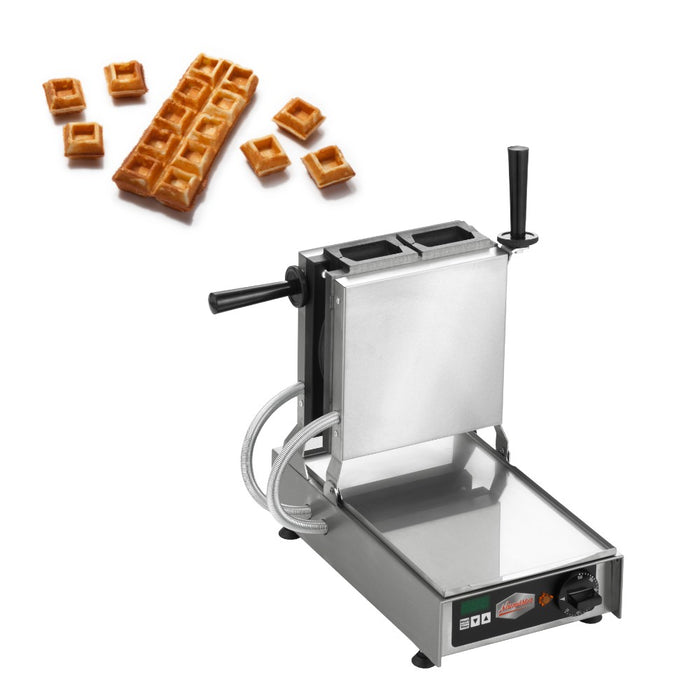 Gaufrier Helios en fonctionnement avec gaufres Waffo Bites