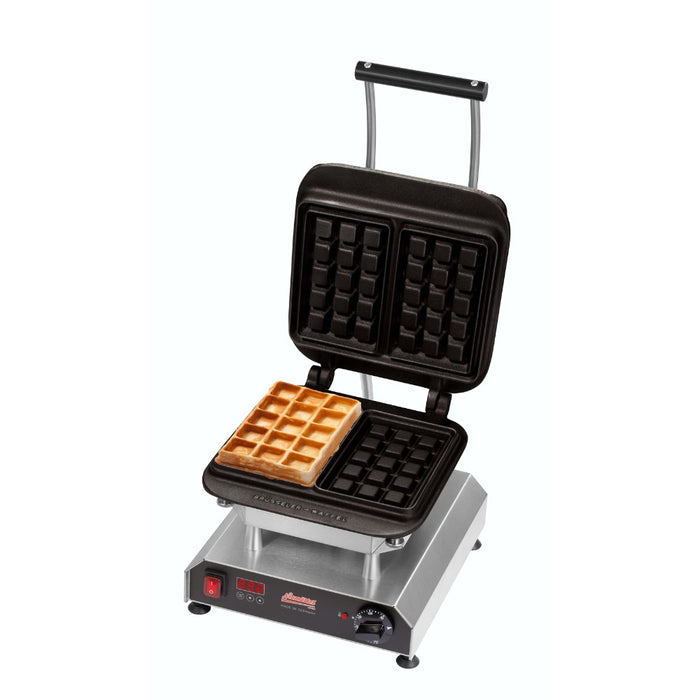Gaufrier Thermocook® avec plaques fonte antiadhésives et gaufre de Bruxelles prête à être servie
