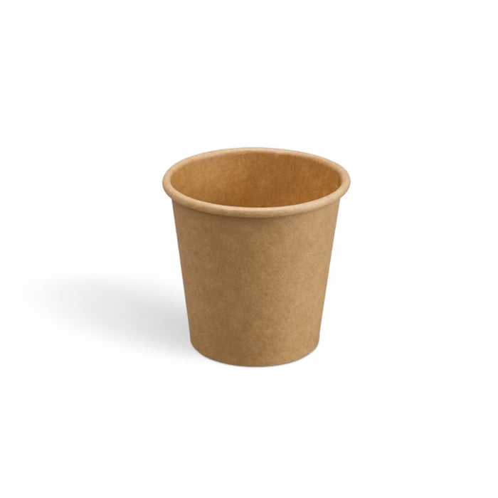 Gobelet en carton kraft 120 ml, parfait pour expressos, cafés courts et boissons froides ou chaudes.