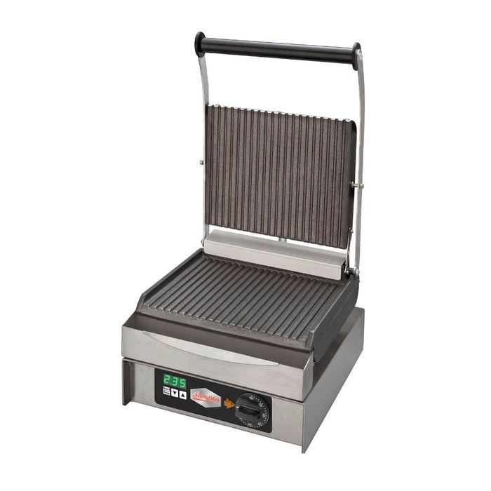 Contact Grill Panini Master Rainuré en haut et en bas avec Minuterie Numérique