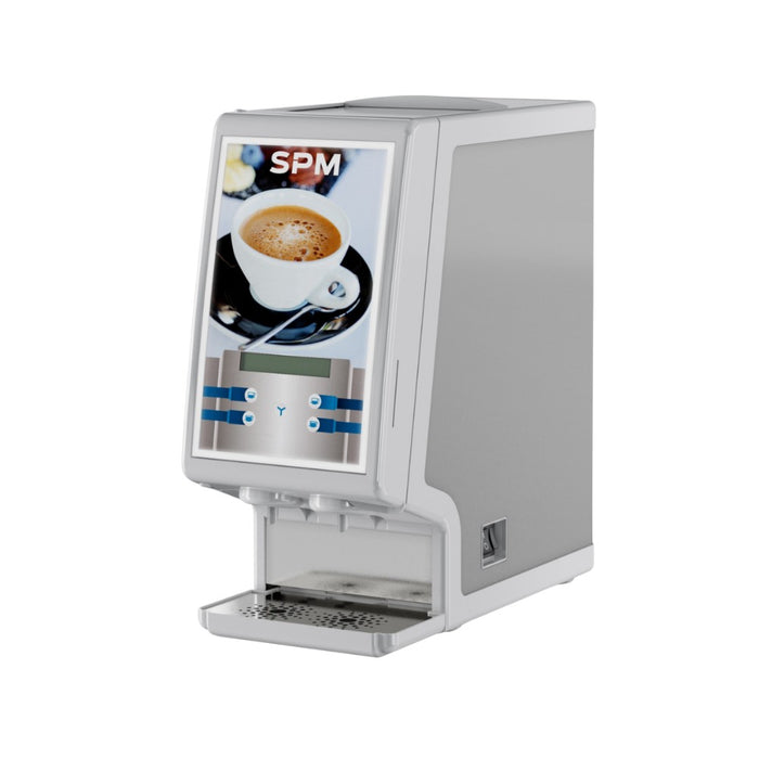 SPM GH 2 – Distributeur compact 2 saveurs version blanche avec panneau avant rétroéclairé