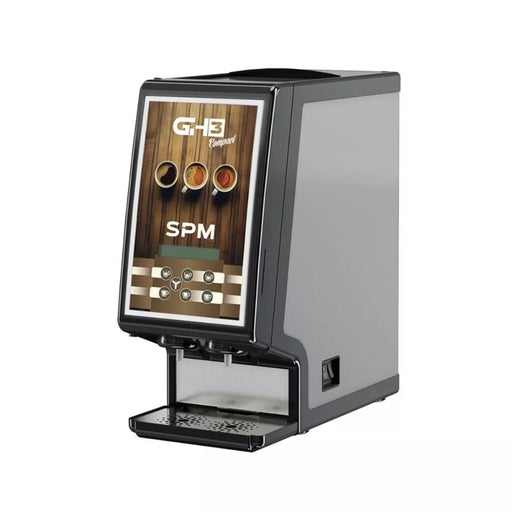 GH 3 noir – distributeur de boissons solubles, vue latérale compacte avec trappe de remplissage supérieure