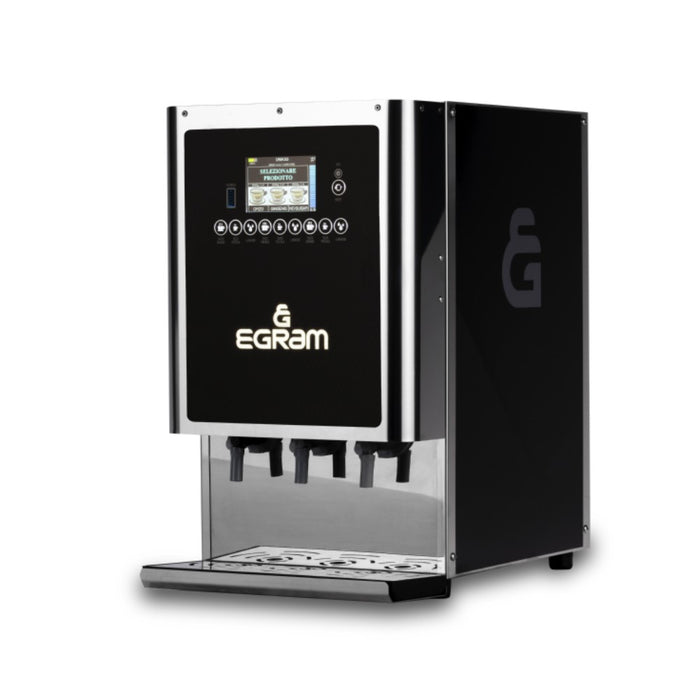 Distributeur EGRAM UNIKA 3 – vue de côté avec trois robinets, écran couleur TFT
