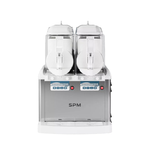 Machine GT PUSH 2 professionnelle double bac pour glaces molles, yaourts glacés, granités et crèmes froides – performante, compacte et idéale pour les points de vente à fort potentiel.