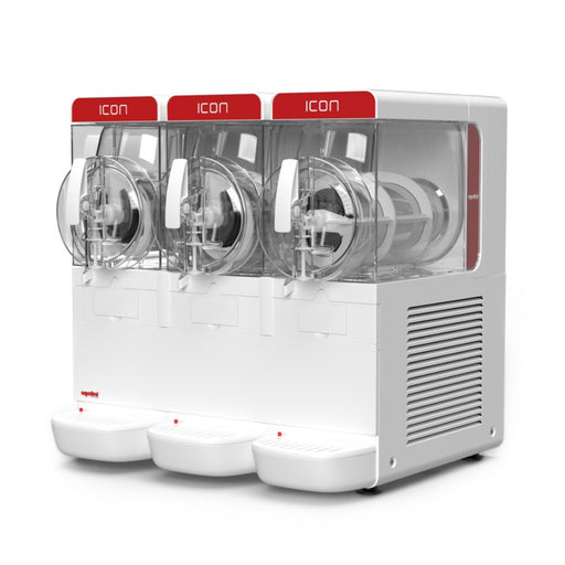 ICON 6/3 – machine à granita 3 bacs vue de côté avec cuves vides