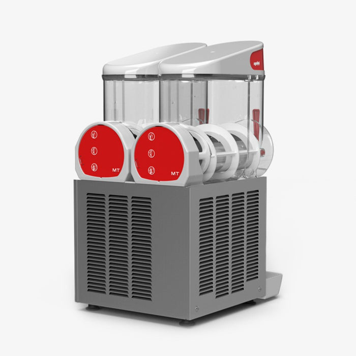 MT 2 – machine à granita 2 x 10 L vue de dos avec double cuve transparente