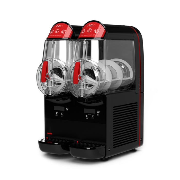 NG Easy 10/2 – machine à granita 2 x 10 L version noire vue de côté avec double cuve
