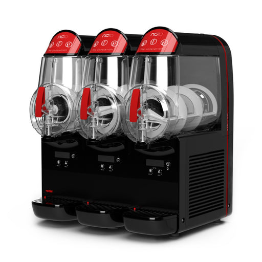 NG Easy 10/3 – machine à granita 3 x 10 L version noire vue de côté avec triple