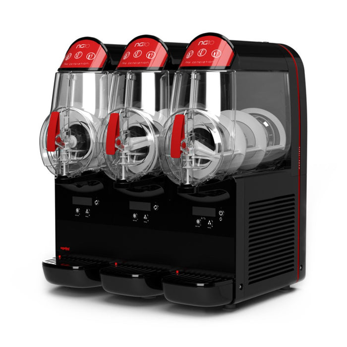 NG Electronic 10/3 – machine à granita 3 x 10 L avec écran digital vue de côté version noire