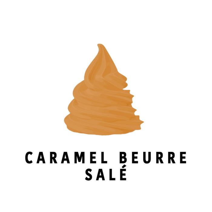Glace italienne caramel beurre salé réalisée avec le mix à glace liquide Premium Triomphe.