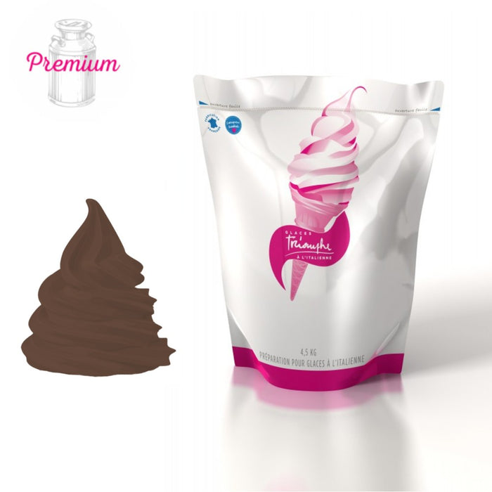 Poche souple de mix à glace liquide CHOCOLAT Triomphe prête à l’emploi.