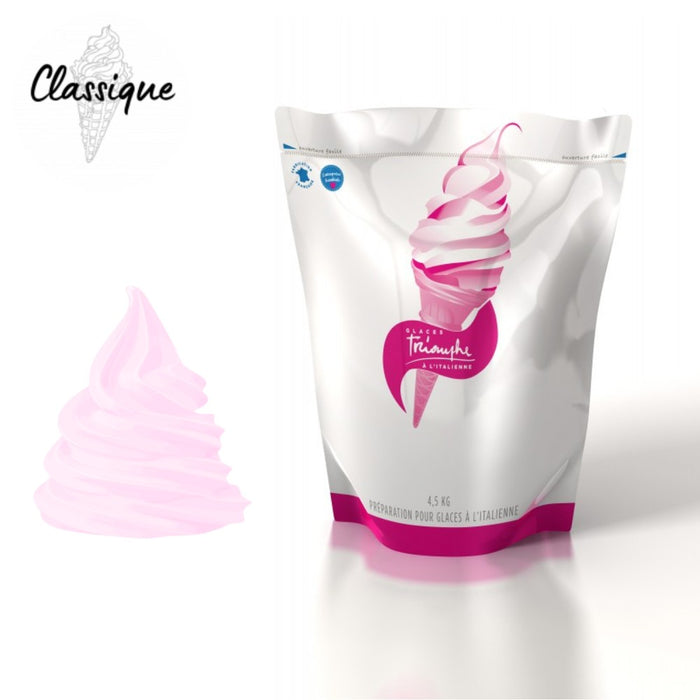 Poche souple de mix à glace liquide BUBBLE GUM Triomphe prête à l’emploi.