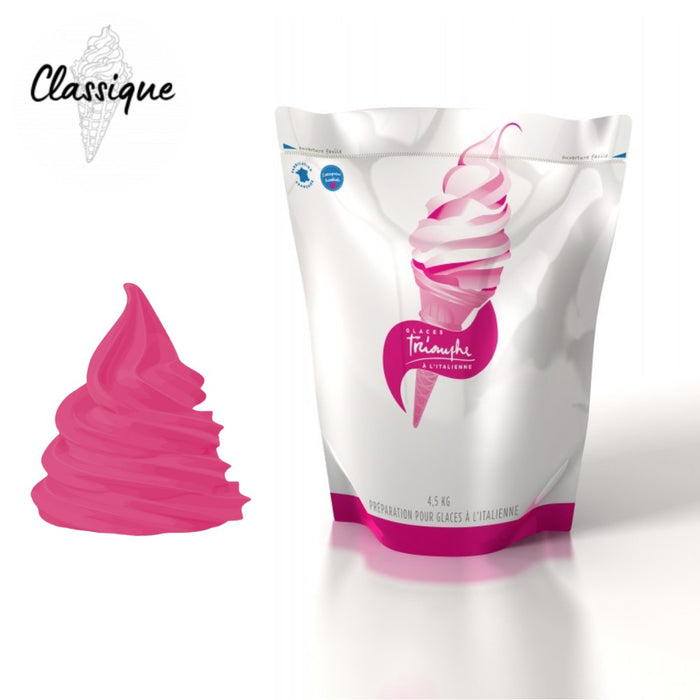 Poche souple de mix à glace liquide CERISE Triomphe prête à l’emploi.