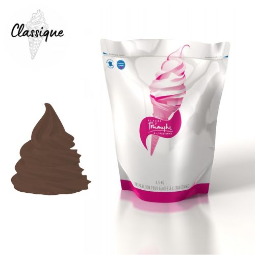 Poche souple de mix à glace liquide CHOCOLAT Triomphe prête à l’emploi.