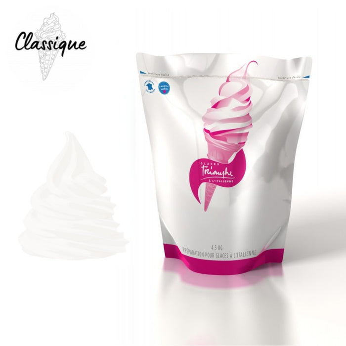 Poche souple de mix à glace liquide YAOURT NATURE Triomphe prête à l’emploi.