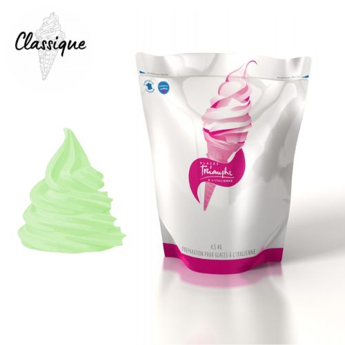 Poche souple de mix à glace liquide PISTACHE Triomphe prête à l’emploi.