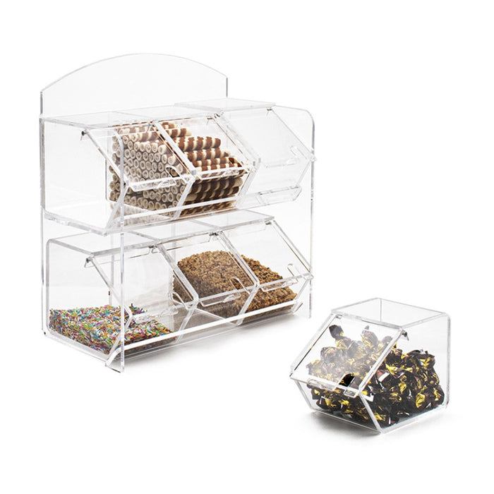 Conteneur KARAMEL - Organisateur Professionnel 6 Boîtes Amovibles en Plexiglass Transparent.