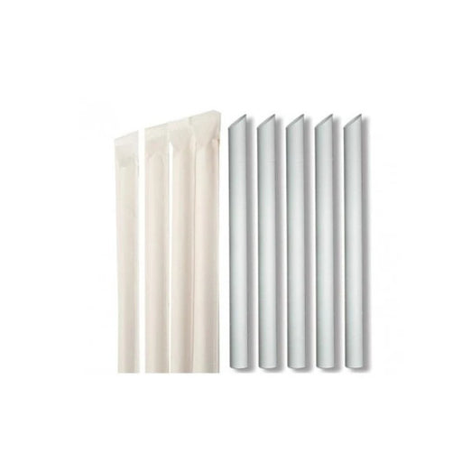 Pailles blanches Ø 1.2 cm x 20 cm, biseautées et emballées individuellement, idéales pour Bubble Tea et milkshakes.