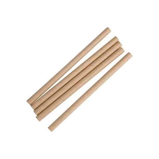 Pailles en carton kraft brun 20 cm, biodégradables et écologiques, parfaites pour sodas et cocktails.