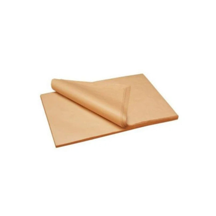 Papier ingraissable brun 30 x 40 cm, parfait pour emballer burgers et sandwiches en restauration rapide.