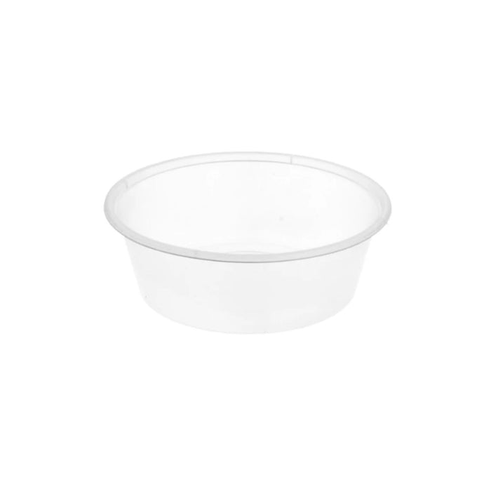 Pot en polypropylène transparent de 225 ml, compatible micro-ondes, idéal pour riz, pâtes, nouilles et salades.