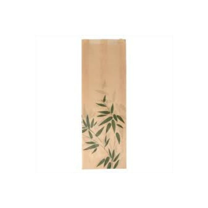 Sachet baguette en papier kraft brun, design Feel Green, dimensions 14 x 9 x 46 cm, idéal pour pains et baguettes.