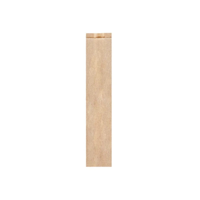Sachet baguette en papier kraft brun, format 9 x 3.5 x 46 cm, idéal pour la vente de pains et baguettes artisanales.
