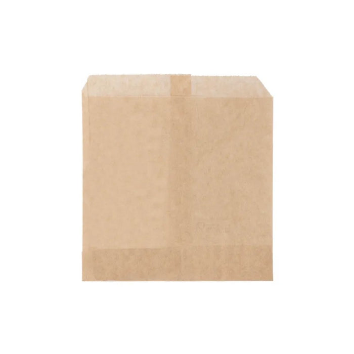 Sachet burger en papier kraft ingraissable, format 14 x 7 x 22 cm, idéal pour emballer burgers et sandwichs.