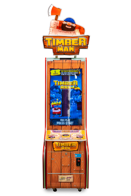 Vue de face du jeu d'arcade Timberman de la marque Magic Play.