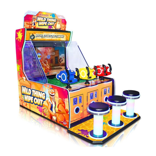 Wild-Thing Wipe-Out – Jeu d’arcade de tir à l’eau avec écran HD 75 pouces et mode multijoueur