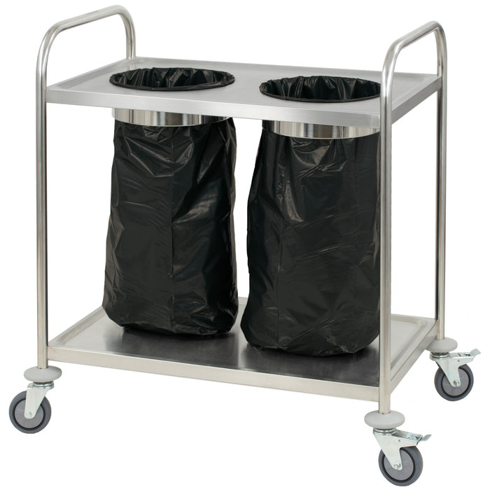 Chariot en inox porte poubelle CCIPP