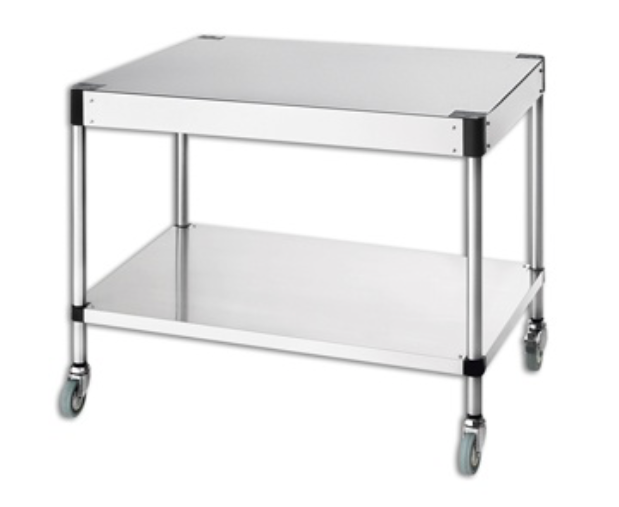 Chariots démontables en acier inox sur roulettes avec étagère intermédiaire