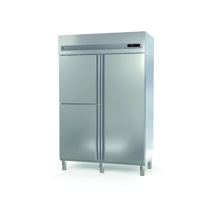 Armoire positive GN2/1 AGR-1003-PF - 2 portillons / 1 porte pleine emboutie - 1404 L