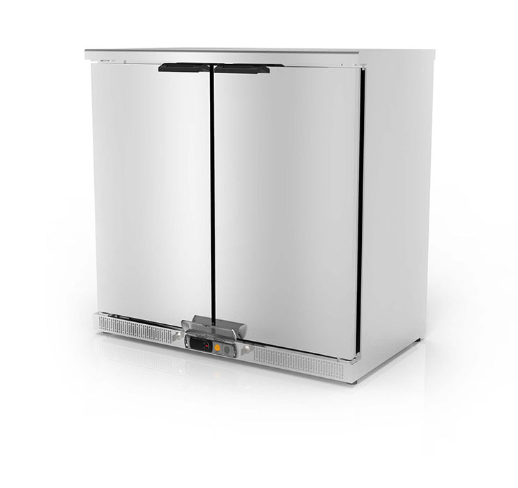 Arrière-bar positif 2 portes pleines battantes NRH-250-LI - 200 L