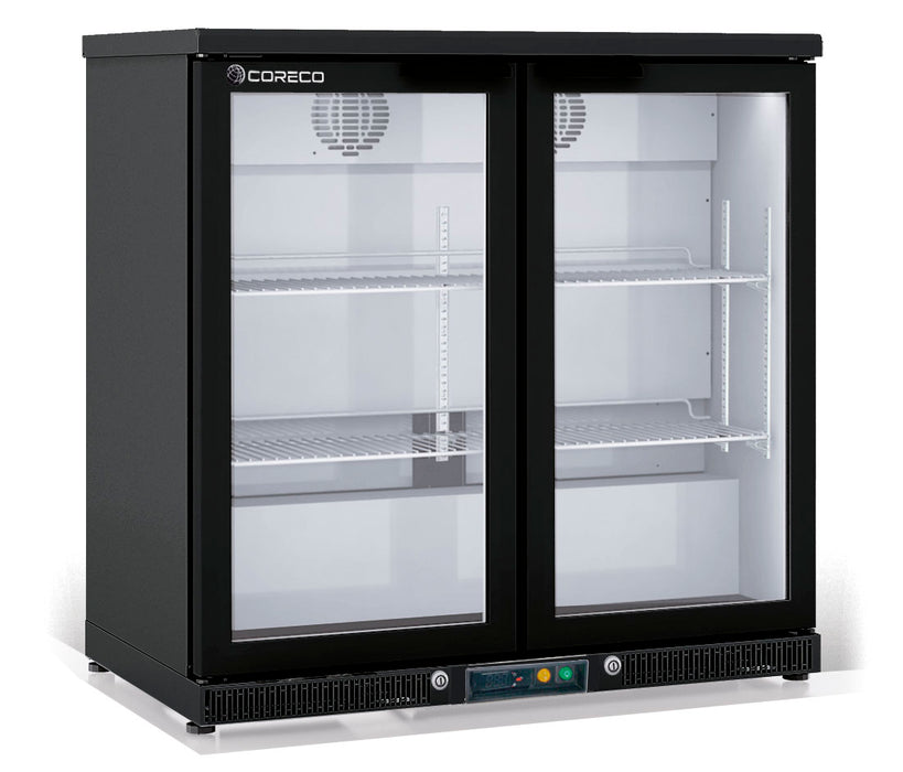 Arrière-bar positif 2 portes vitrées battantes ERH-250-L - 925x520x850 mm - 200 L