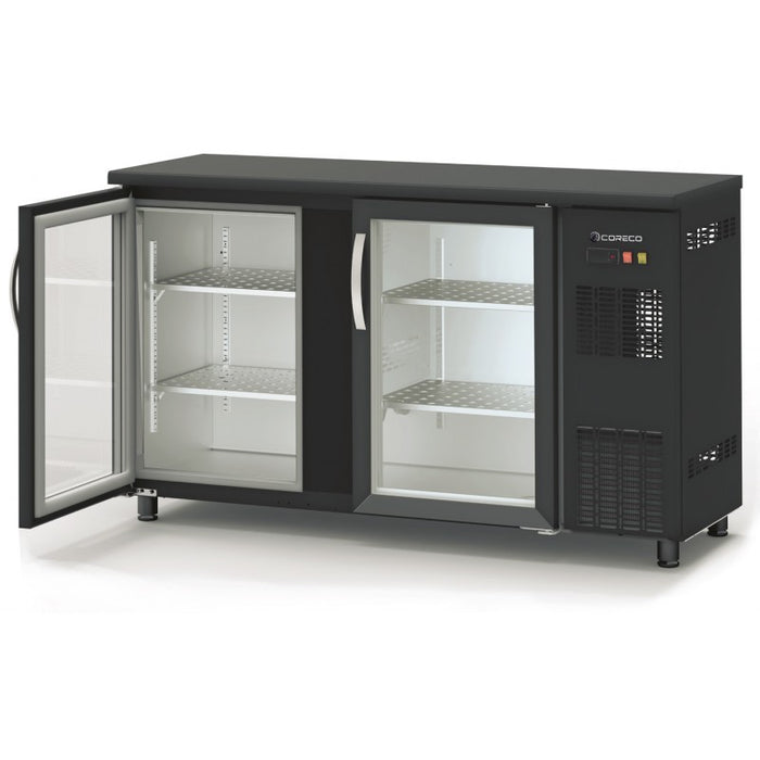 Arrière-bar positif 2 portes vitrées battantes SBE-150 - 1465x530x820 mm - 325 L