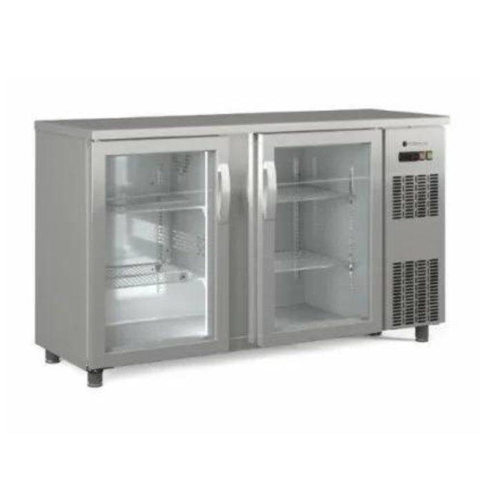 Arrière-bar positif 2 portes vitrées battantes SBIE-150 - 1465x530x820 mm - 325 L