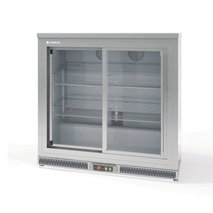 Arrière-bar positif 2 portes vitrées coulissantes ERHS-250-LI - 925x520x850 mm - 200 L
