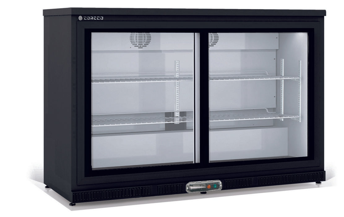 Arrière-bar positif 2 portes vitrées coulissantes ERHS-350-L - 1375x520x850 mm - 307 L