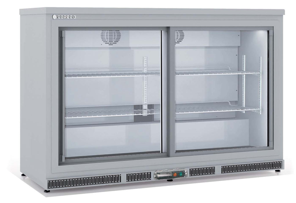 Arrière-bar positif 2 portes vitrées coulissantes ERHS-350-LI - 1375x520x850 mm - 307 L